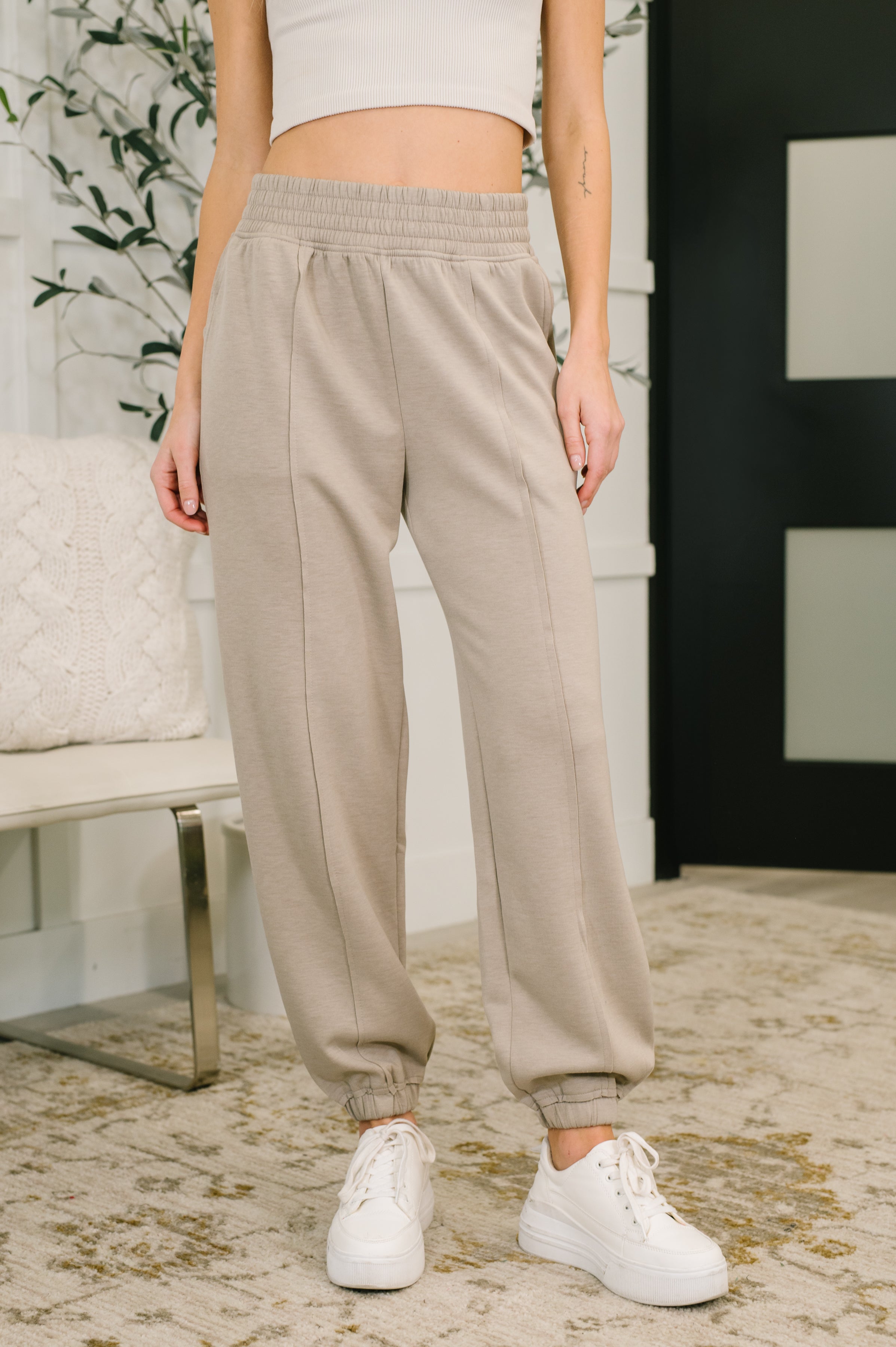 Every Second, Every Hour Jogger Bottoms in Ash Mocha-Womens-Stay Foxy Boutique, Florissant, Missouri
