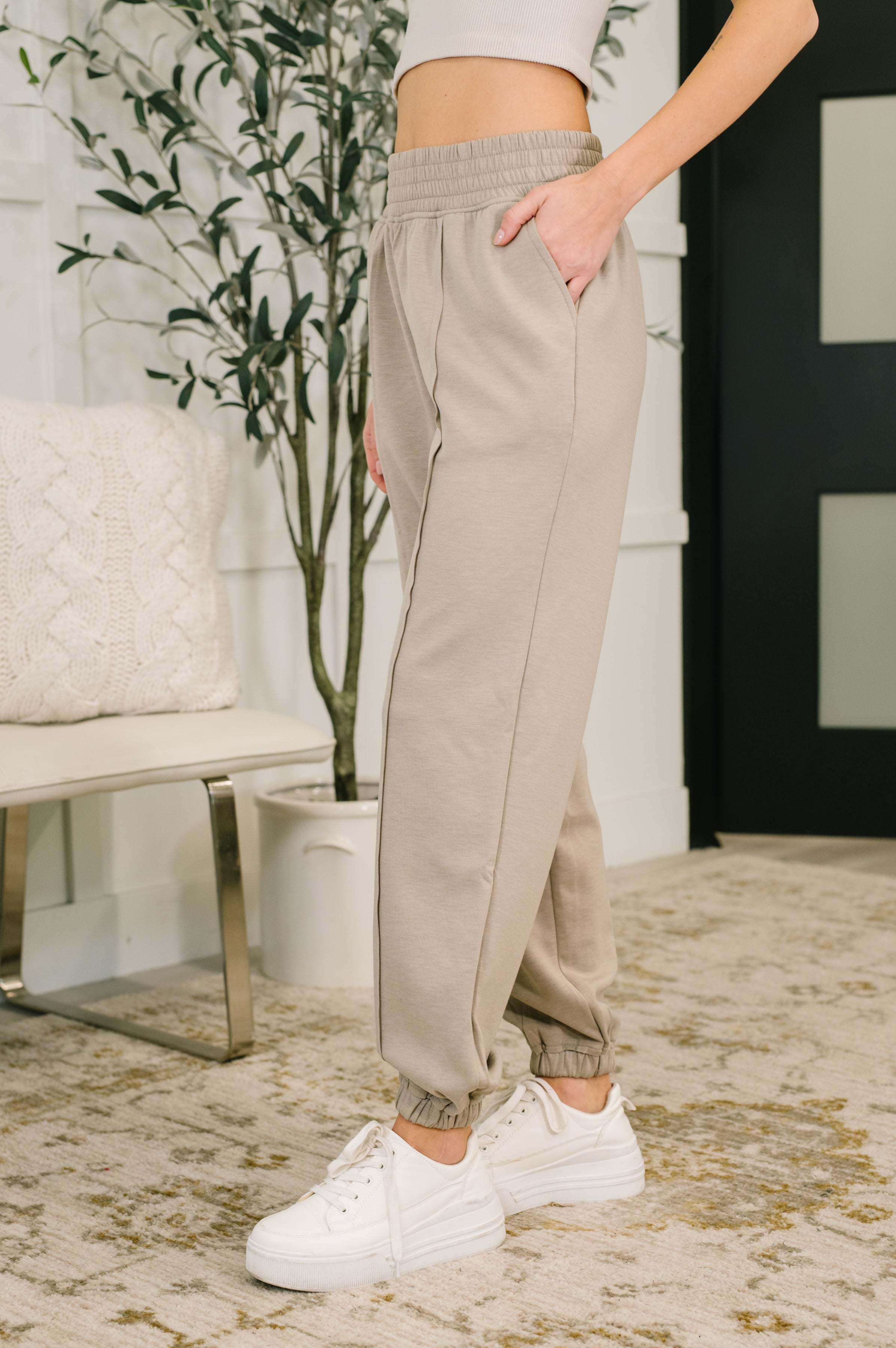 Every Second, Every Hour Jogger Bottoms in Ash Mocha-Womens-Stay Foxy Boutique, Florissant, Missouri