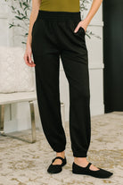 Every Second, Every Hour Jogger Bottoms in Black-Womens-Stay Foxy Boutique, Florissant, Missouri