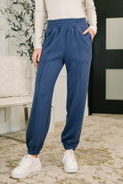 Every Second, Every Hour Jogger Bottoms in Blue Indigo-Womens-Stay Foxy Boutique, Florissant, Missouri