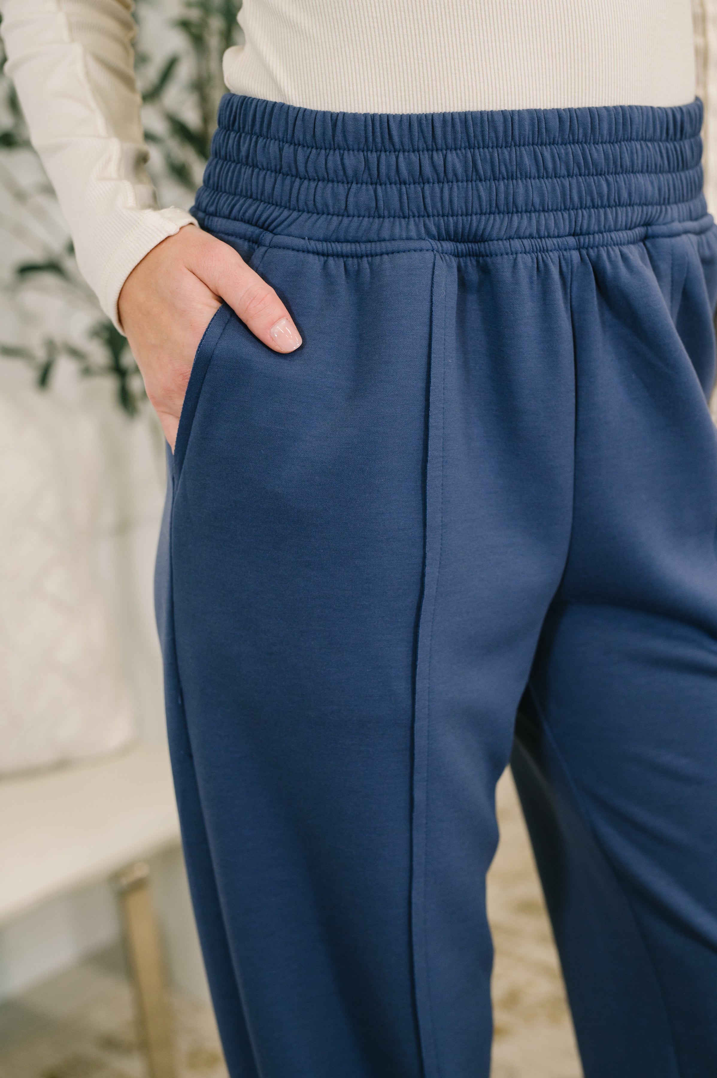Every Second, Every Hour Jogger Bottoms in Blue Indigo-Womens-Stay Foxy Boutique, Florissant, Missouri