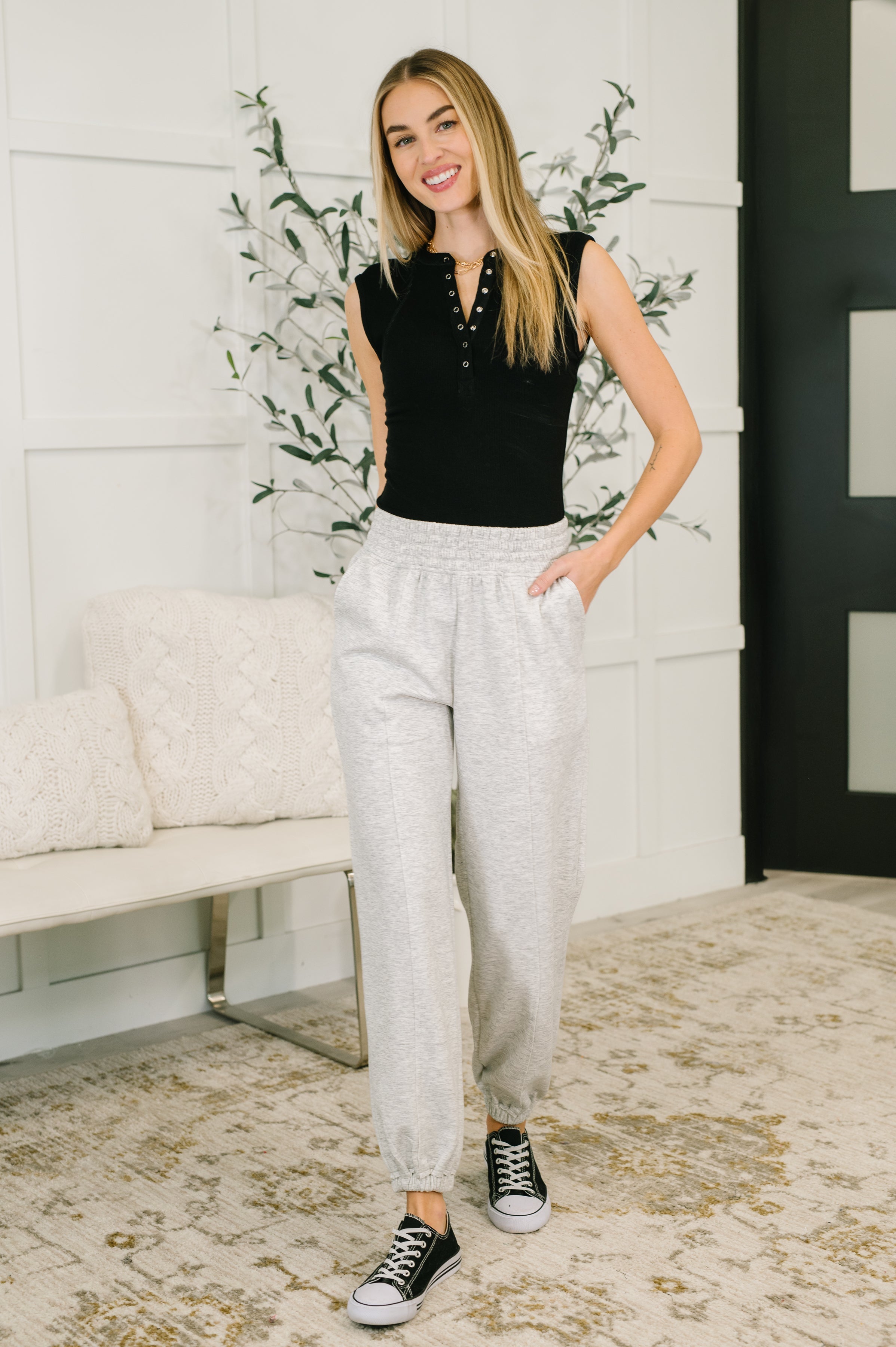Every Second, Every Hour Jogger Bottoms in Heather Grey-Womens-Stay Foxy Boutique, Florissant, Missouri