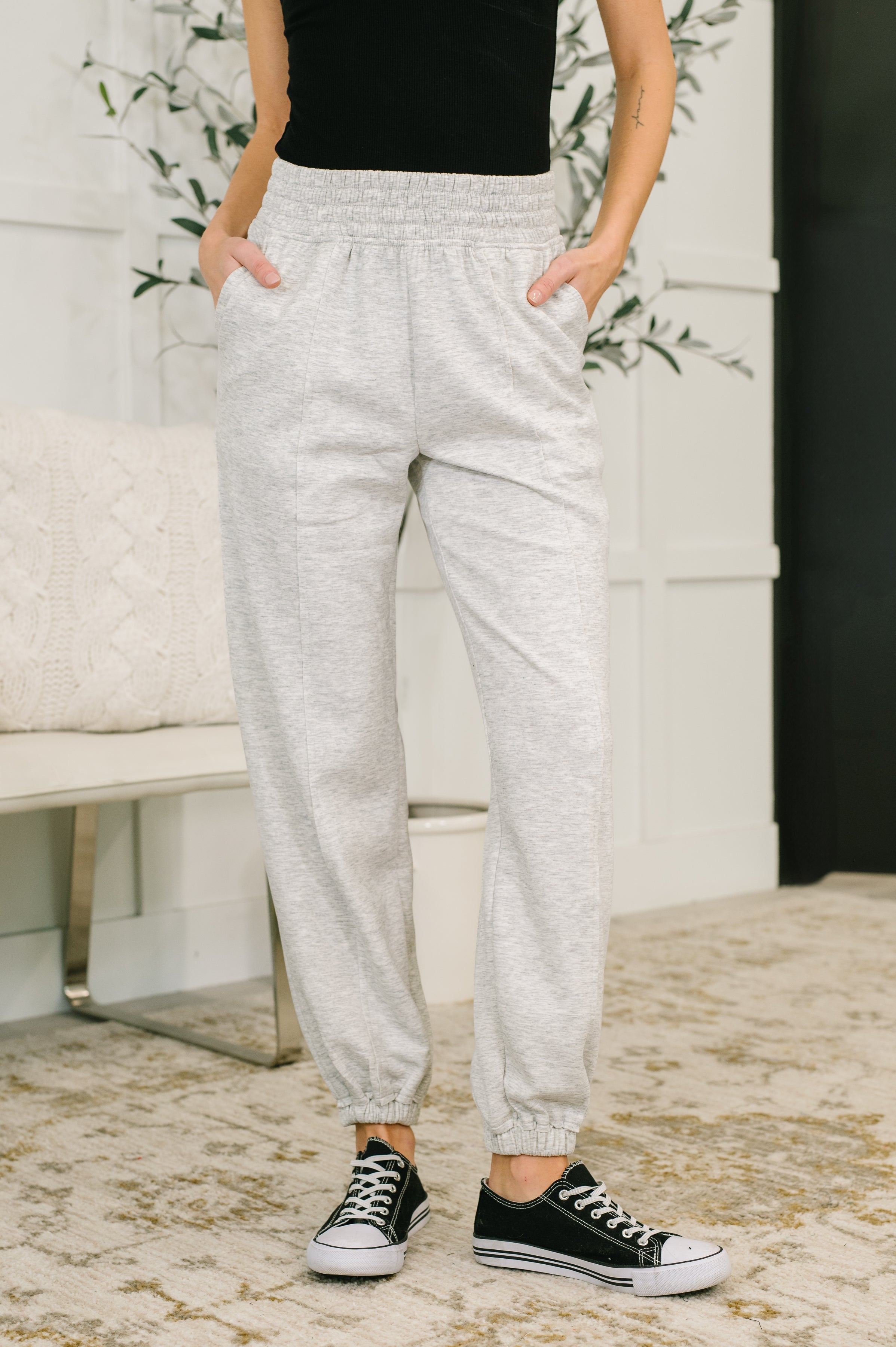 Every Second, Every Hour Jogger Bottoms in Heather Grey-Womens-Stay Foxy Boutique, Florissant, Missouri