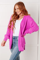 Everything Layer Waffle Knit Open Front Cardigan in Bright Mauve-Layers-Stay Foxy Boutique, Florissant, Missouri
