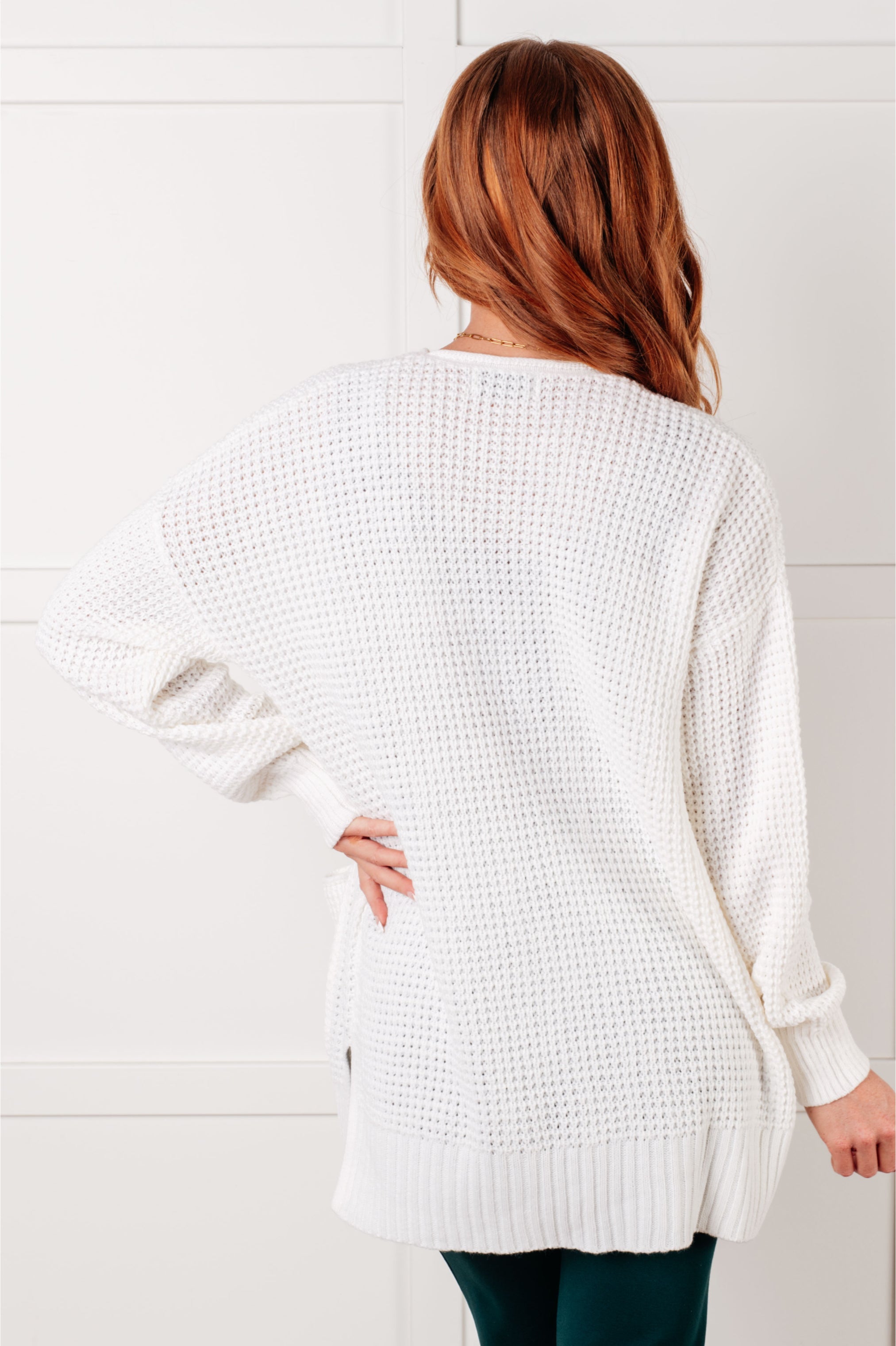 Everything Layer Waffle Knit Open Front Cardigan in Ivory-Layers-Stay Foxy Boutique, Florissant, Missouri