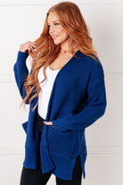 Everything Layer Waffle Knit Open Front Cardigan in Light Navy-Layers-Stay Foxy Boutique, Florissant, Missouri