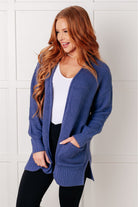 Everything Layer Waffle Knit Open Front Cardigan in Marlin-Layers-Stay Foxy Boutique, Florissant, Missouri