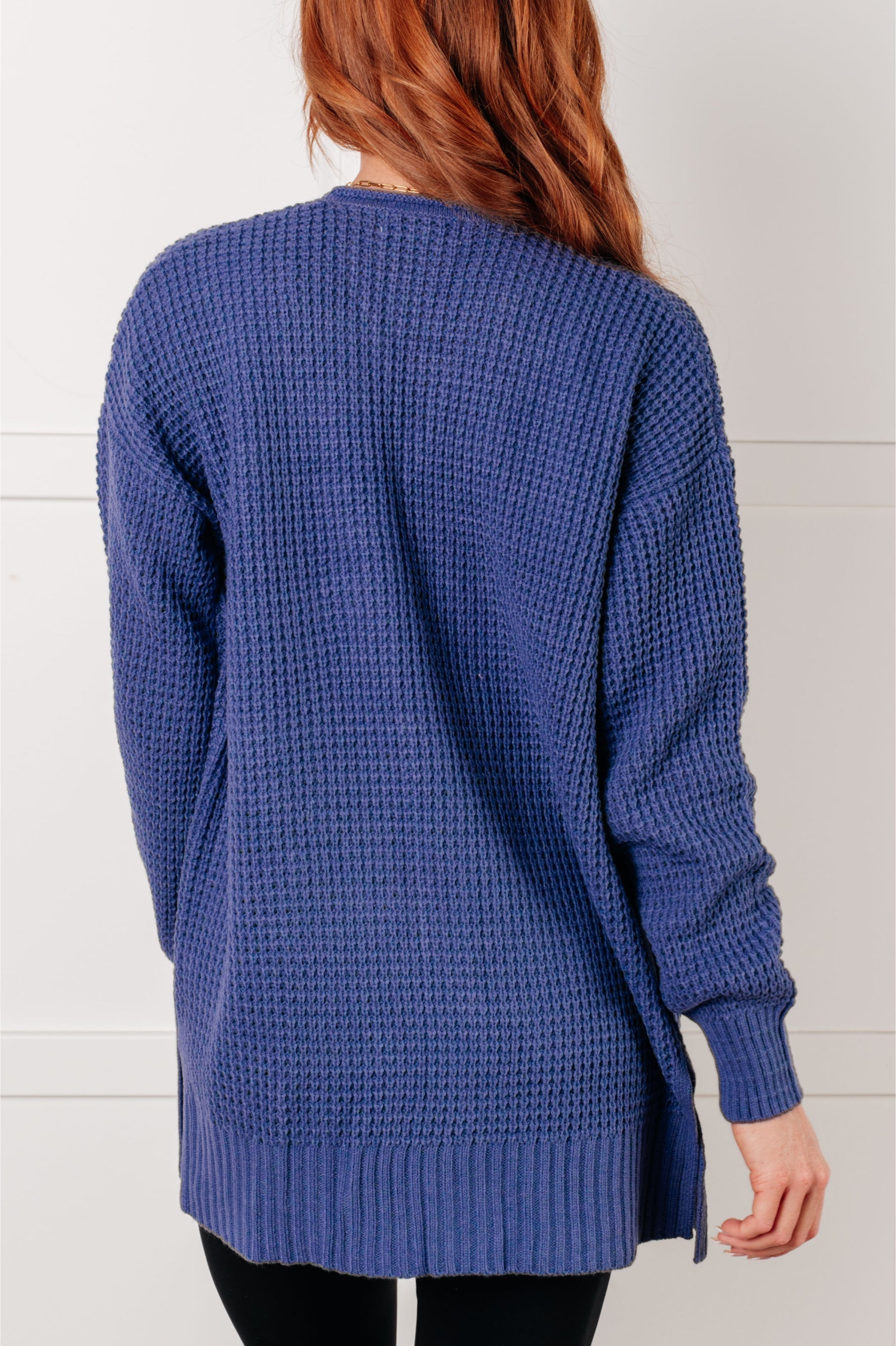 Everything Layer Waffle Knit Open Front Cardigan in Marlin-Layers-Stay Foxy Boutique, Florissant, Missouri