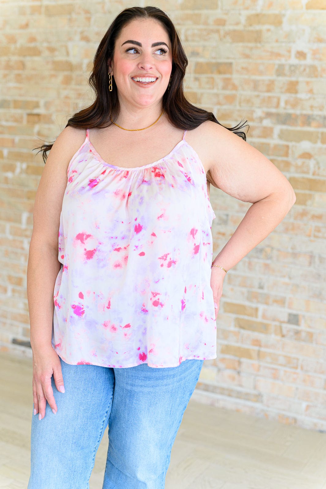 Everything is Fine Floral Camisole-Tops-Stay Foxy Boutique, Florissant, Missouri