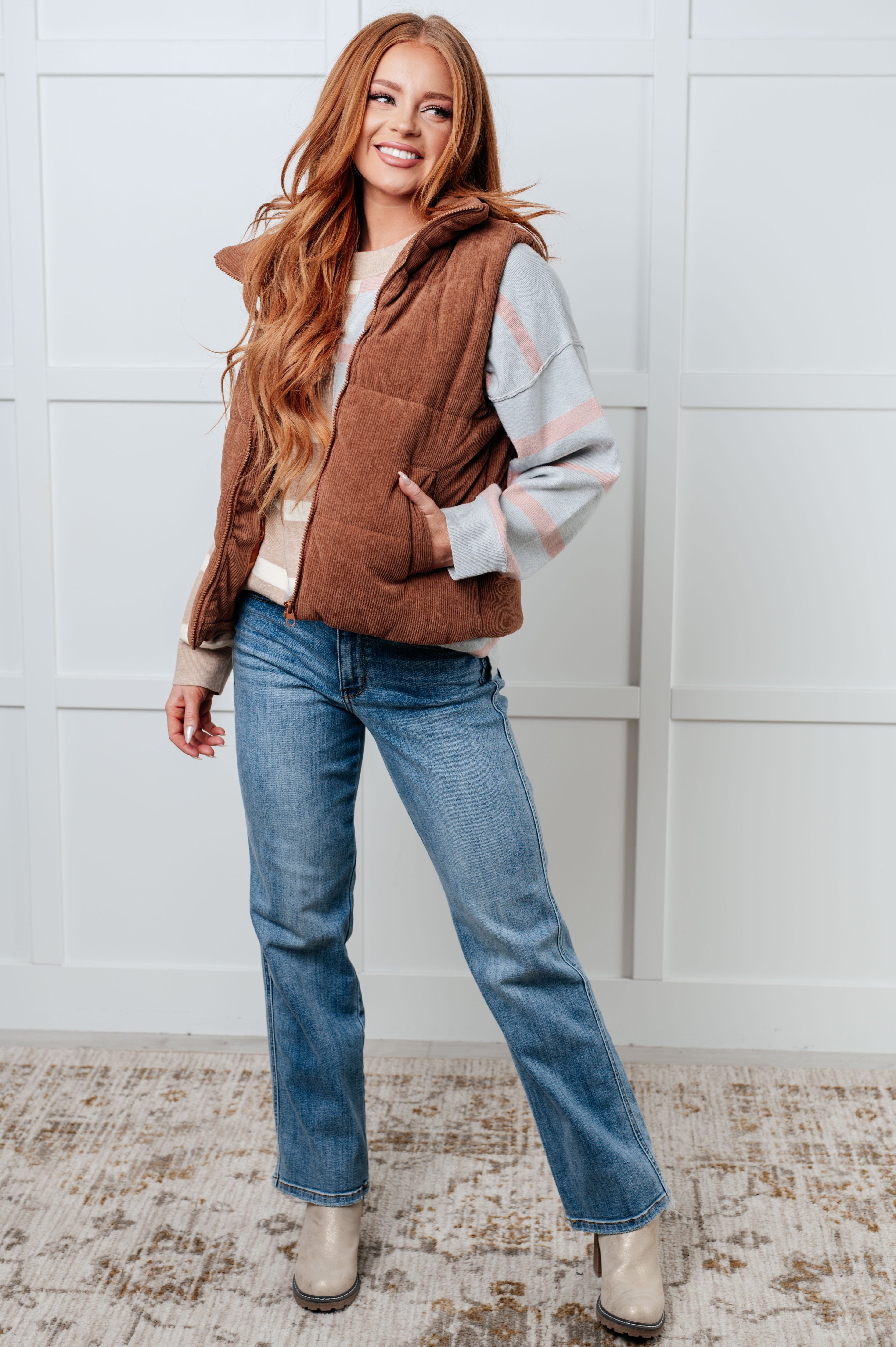 Exceptional Thought Striped Patchwork Sweater-Tops-Stay Foxy Boutique, Florissant, Missouri