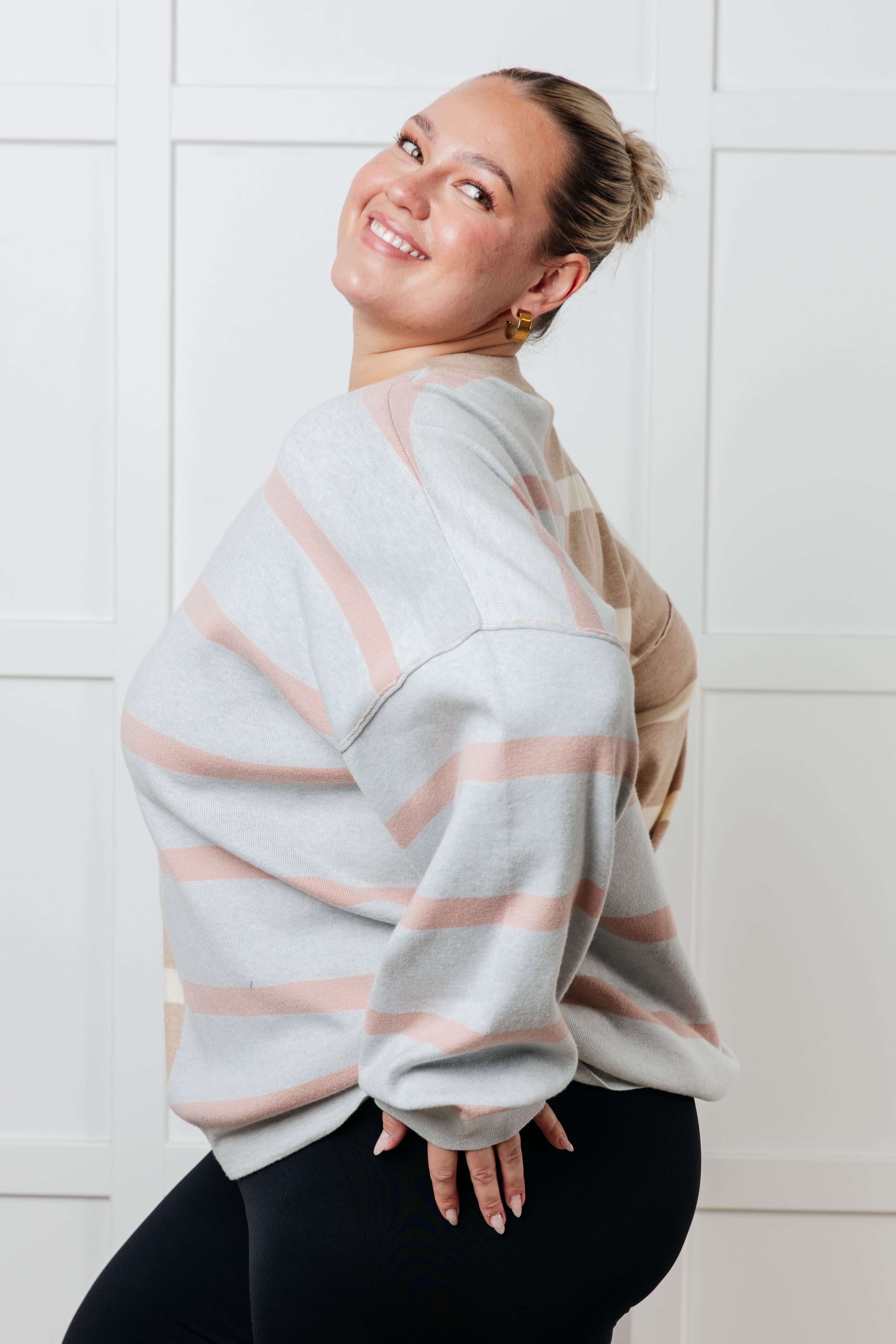 Exceptional Thought Striped Patchwork Sweater-Tops-Stay Foxy Boutique, Florissant, Missouri