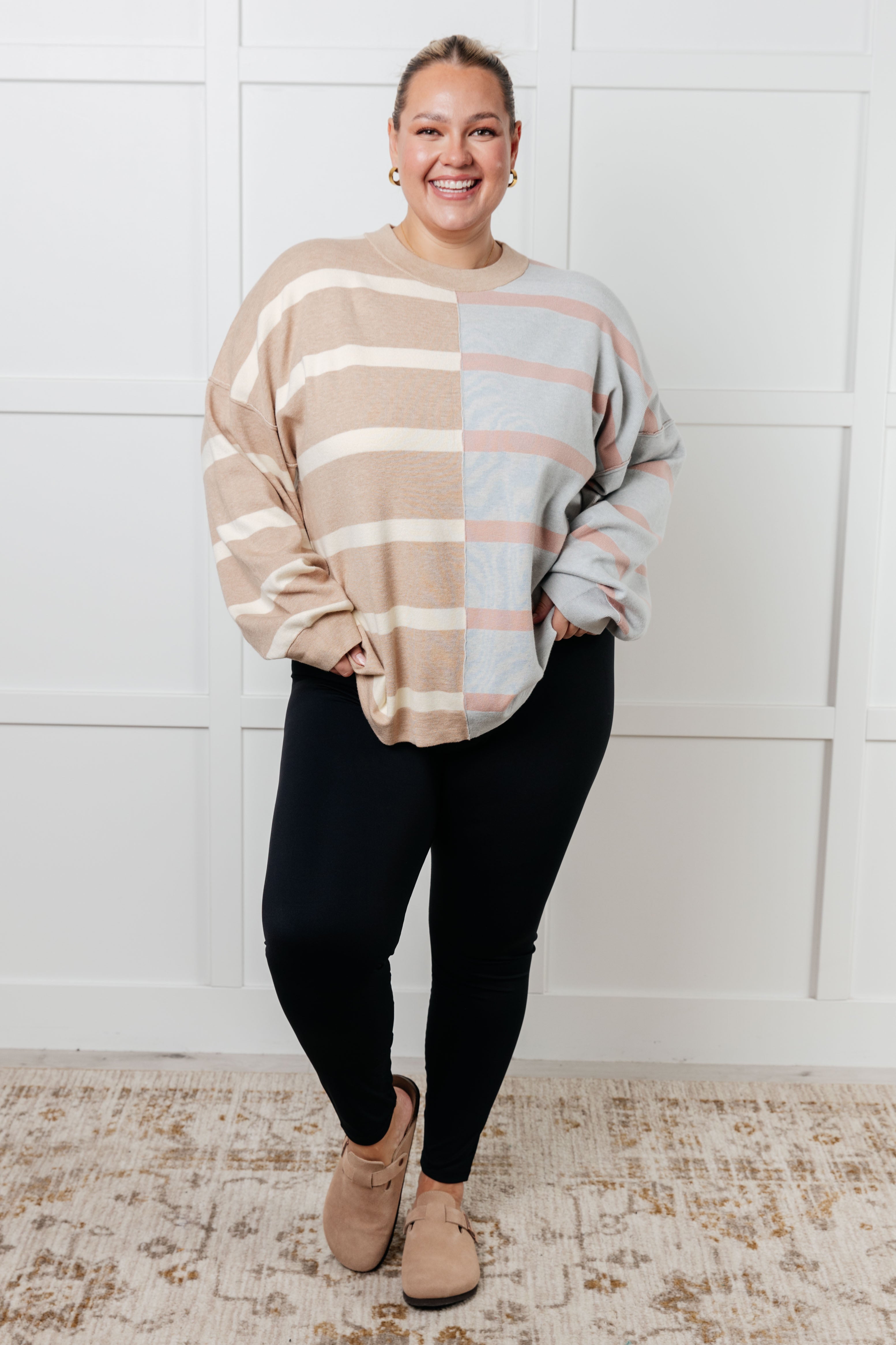 Exceptional Thought Striped Patchwork Sweater-Tops-Stay Foxy Boutique, Florissant, Missouri