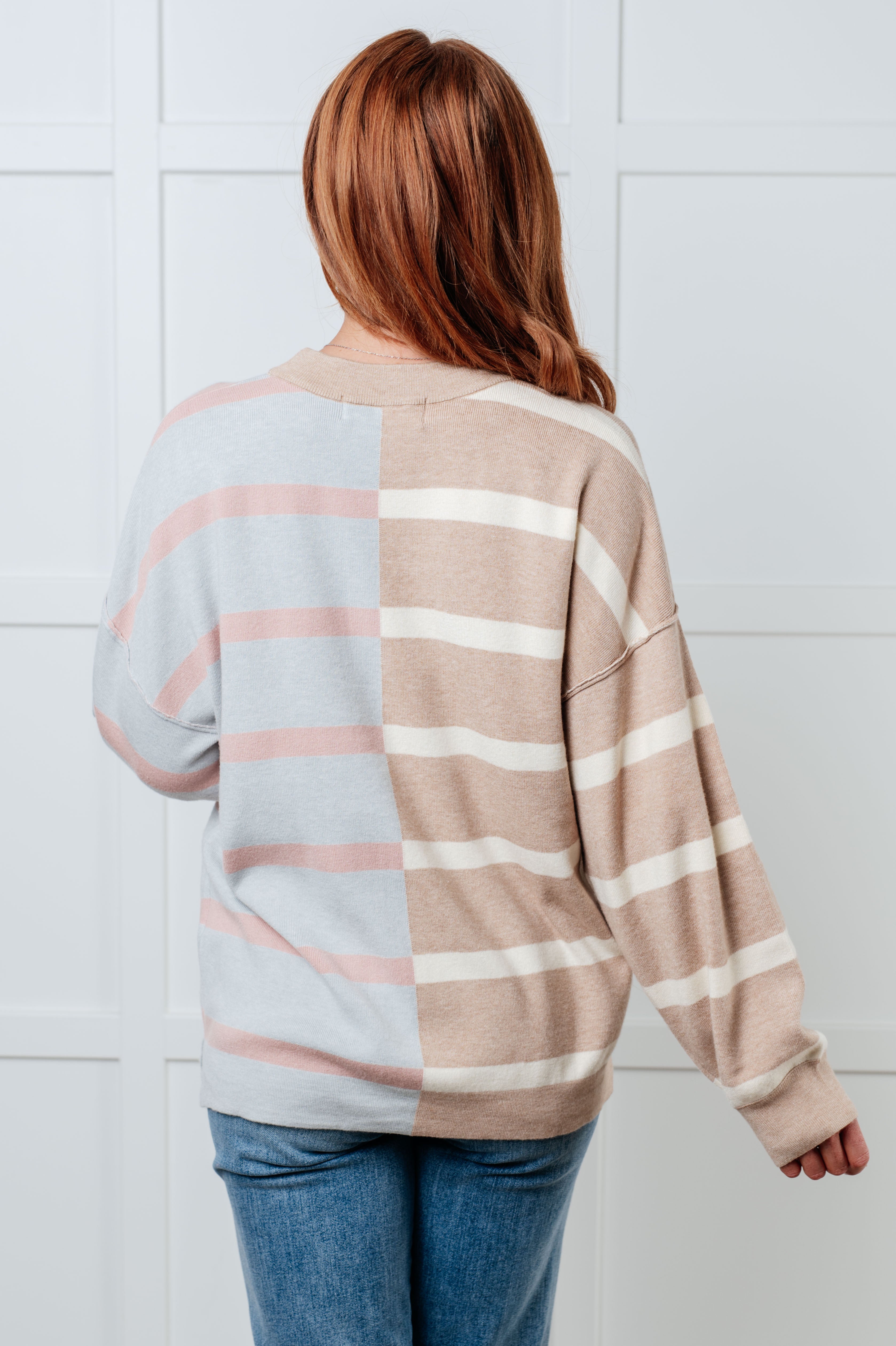 Exceptional Thought Striped Patchwork Sweater-Tops-Stay Foxy Boutique, Florissant, Missouri