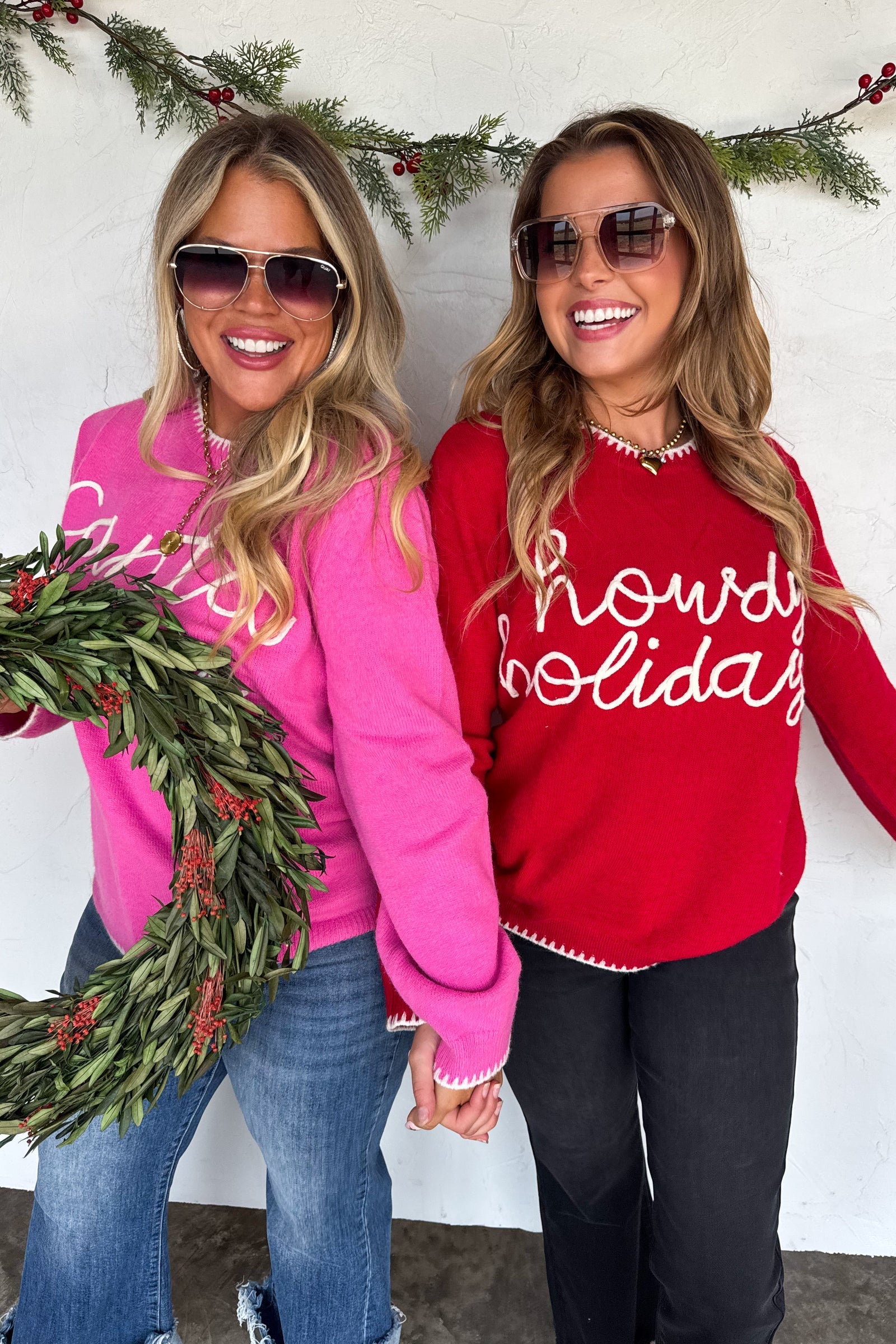 PREORDER: Santa & Howdy Holiday Sweaters-Womens-Stay Foxy Boutique, Florissant, Missouri