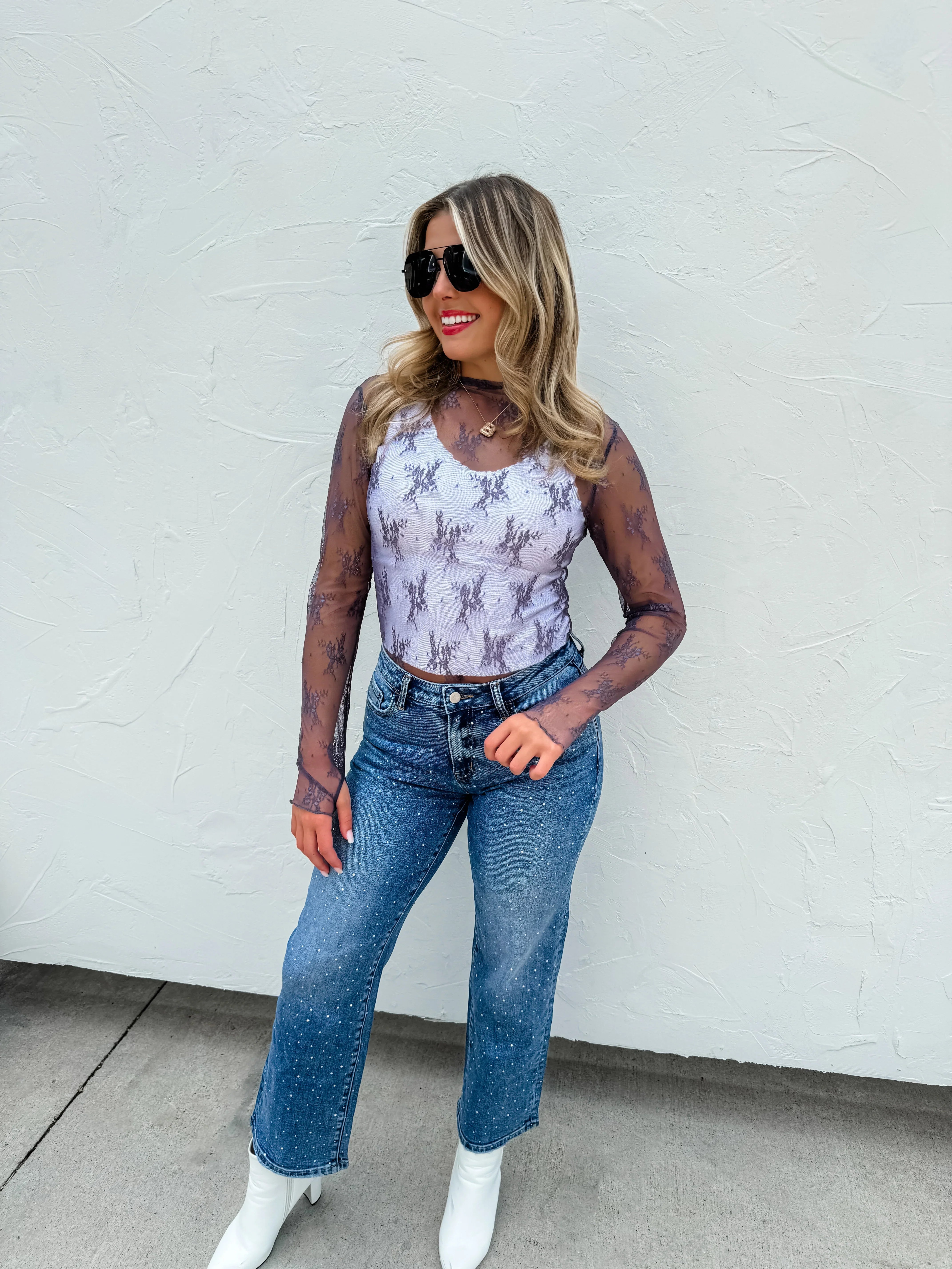 PREORDER: Roxy Lace Top in Six Colors-Womens-Stay Foxy Boutique, Florissant, Missouri