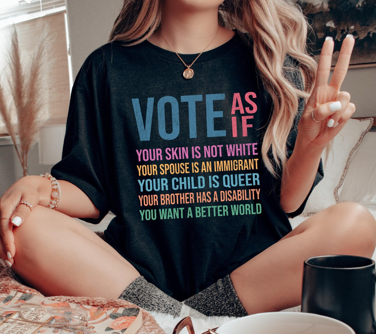 Vote As If All Graphic T shirt-Graphic T-Stay Foxy Boutique, Florissant, Missouri