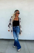 PREORDER: Checkered Miley Dot Cardigan in Four Colors-Womens-Stay Foxy Boutique, Florissant, Missouri