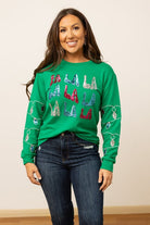 Fa La La Sequins Green Sweater-Womens-Stay Foxy Boutique, Florissant, Missouri