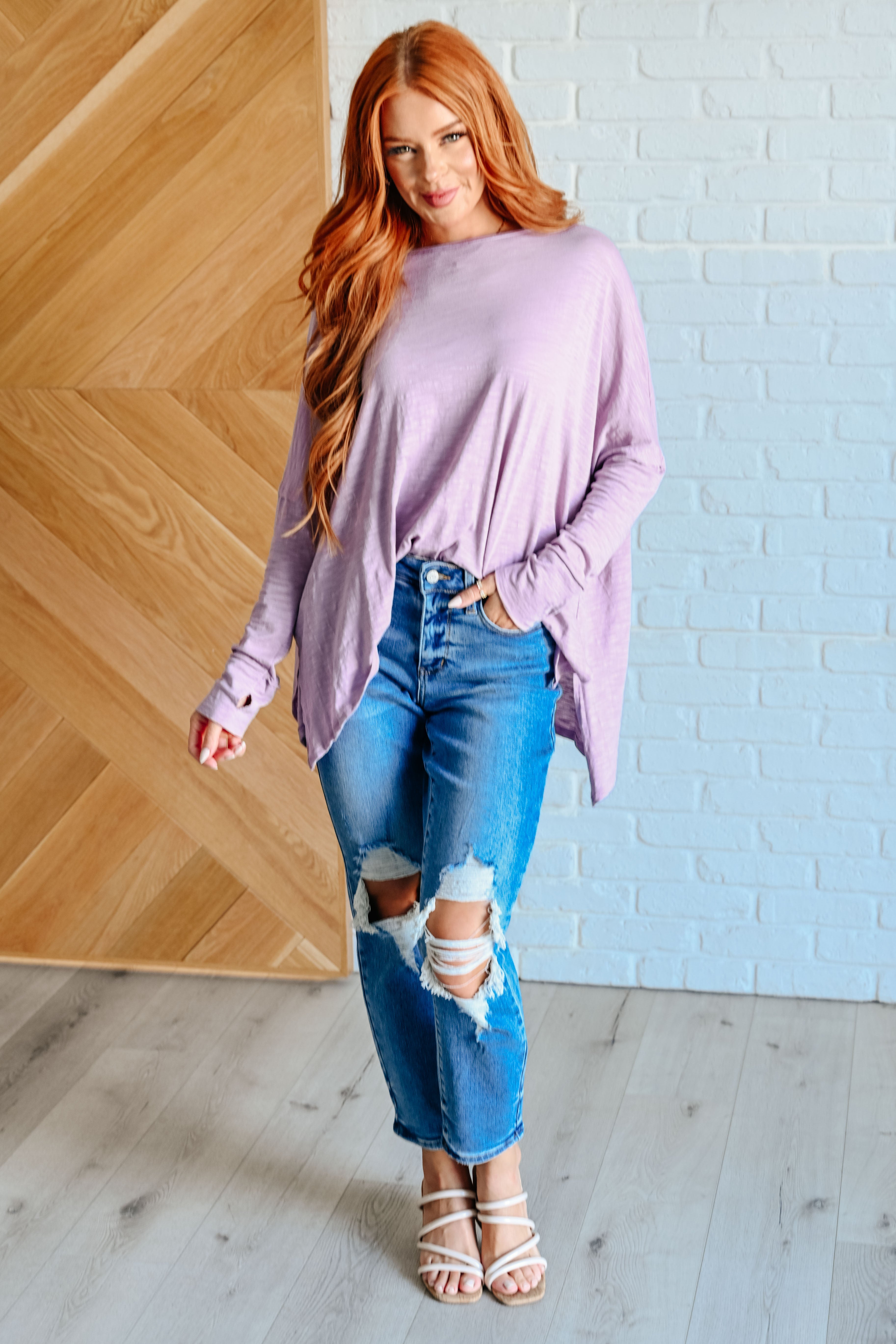 Face It Together Step Hem Pullover-Tops-Stay Foxy Boutique, Florissant, Missouri