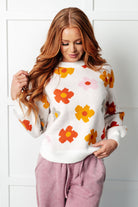 Falling Flowers Floral Sweater-Tops-Stay Foxy Boutique, Florissant, Missouri