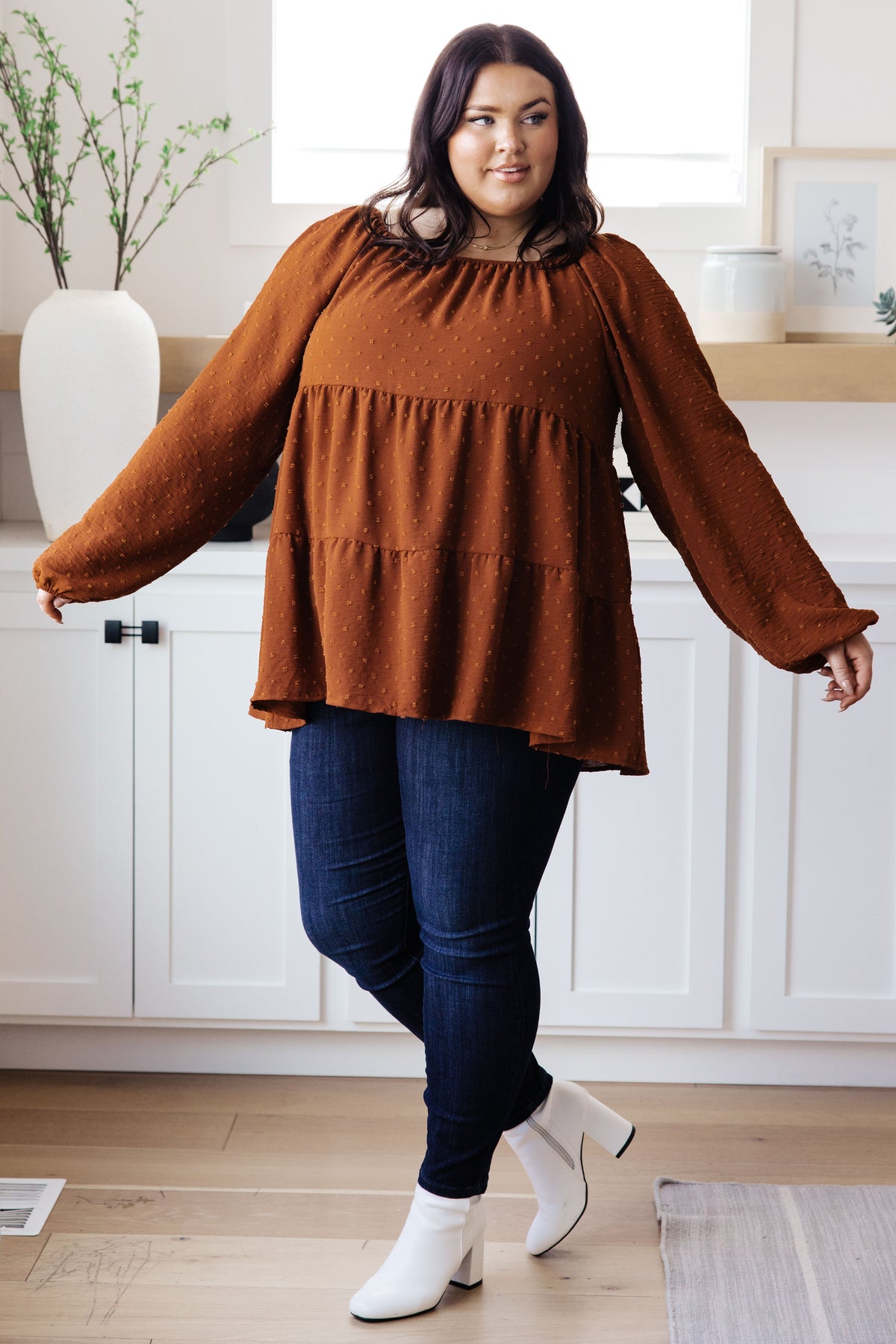 Falling Into You Tiered Babydoll Top-Tops-Stay Foxy Boutique, Florissant, Missouri