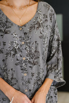 Falling in Deep Crinkle Woven Blouse Dune Grey-Womens-Stay Foxy Boutique, Florissant, Missouri
