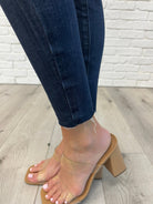 Fallon Mid Rise Adjustable Waist Raw Hem Skinny Jeans-Womens-Stay Foxy Boutique, Florissant, Missouri