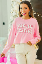 Feelin Festive Pink Sweater-Womens-Stay Foxy Boutique, Florissant, Missouri