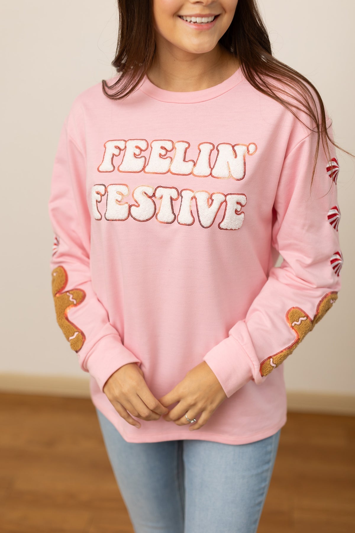 Feelin Festive Pink Sweater-Womens-Stay Foxy Boutique, Florissant, Missouri