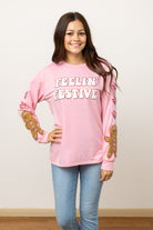 Feelin Festive Pink Sweater-Womens-Stay Foxy Boutique, Florissant, Missouri