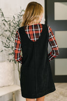 Feeling That Way Corduroy Dress in Black-Womens-Stay Foxy Boutique, Florissant, Missouri