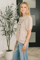 Feel so Fine Embroidered Knit Top-Womens-Stay Foxy Boutique, Florissant, Missouri