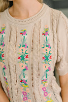 Feel so Fine Embroidered Knit Top-Womens-Stay Foxy Boutique, Florissant, Missouri