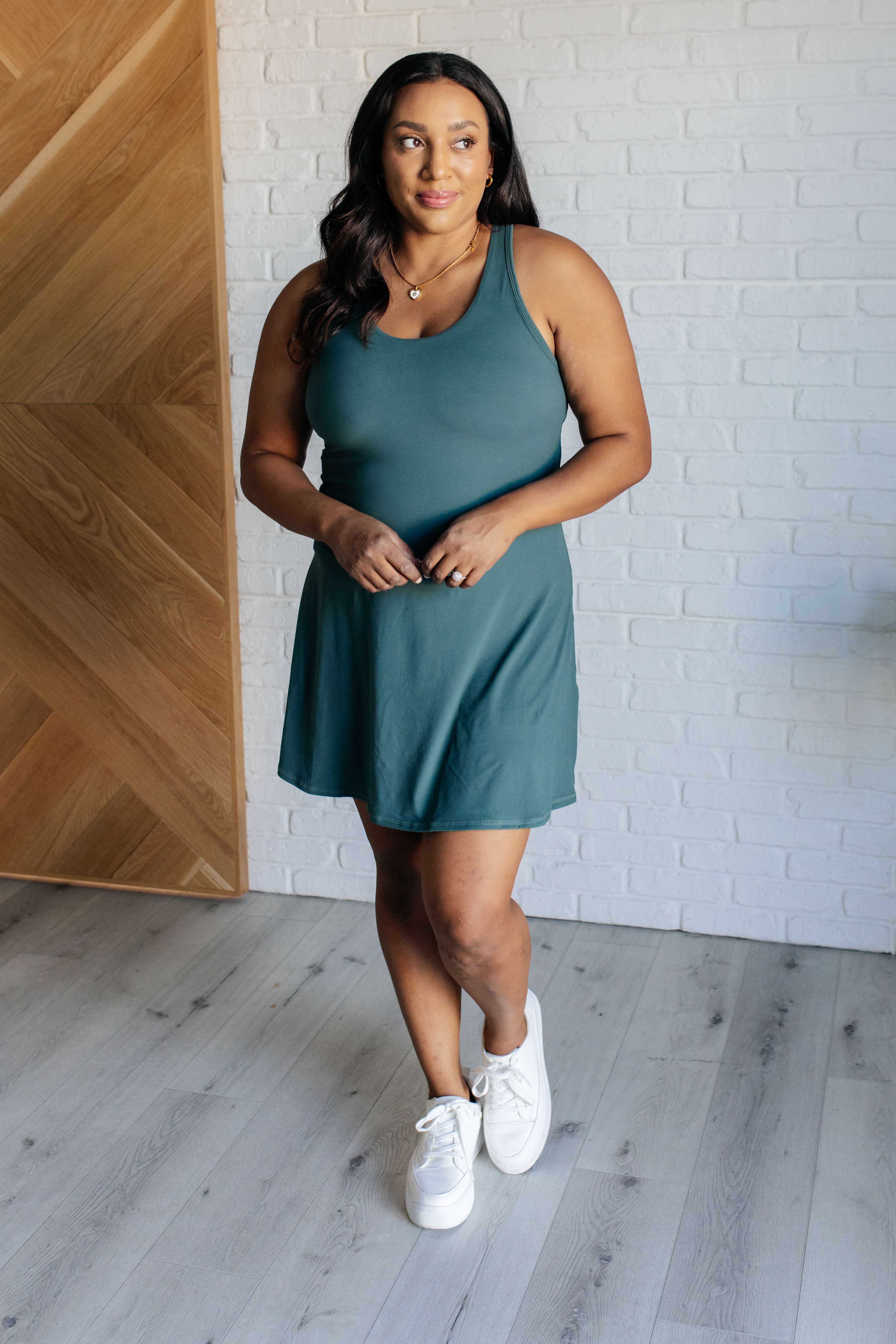 First Serve Dress in Everglade Green-Athleisure-Stay Foxy Boutique, Florissant, Missouri