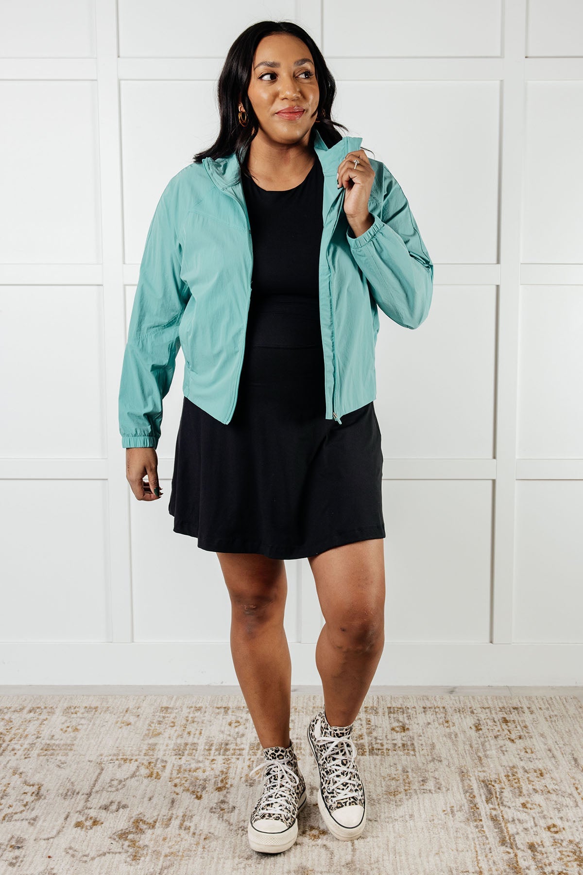 Fit Happens Nylon Tennis Jacket in Tidal Wave-Layers-Stay Foxy Boutique, Florissant, Missouri