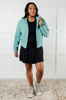Fit Happens Nylon Tennis Jacket in Tidal Wave-Layers-Stay Foxy Boutique, Florissant, Missouri