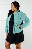 Fit Happens Nylon Tennis Jacket in Tidal Wave-Layers-Stay Foxy Boutique, Florissant, Missouri