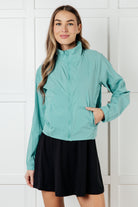 Fit Happens Nylon Tennis Jacket in Tidal Wave-Layers-Stay Foxy Boutique, Florissant, Missouri