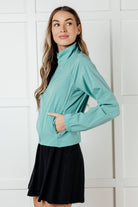 Fit Happens Nylon Tennis Jacket in Tidal Wave-Layers-Stay Foxy Boutique, Florissant, Missouri