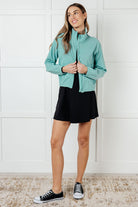 Fit Happens Nylon Tennis Jacket in Tidal Wave-Layers-Stay Foxy Boutique, Florissant, Missouri
