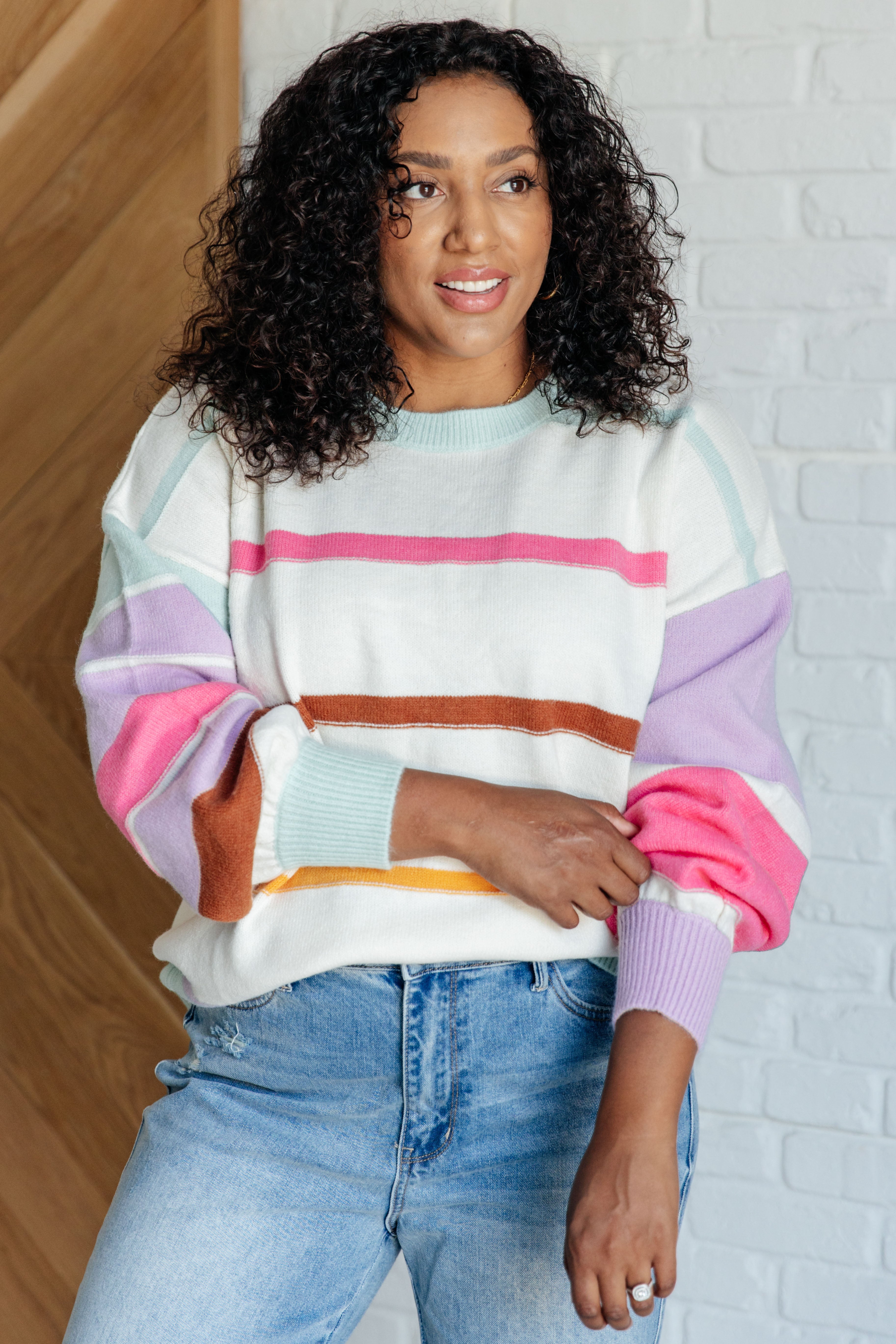 Flawless Features Striped Sweater-Tops-Stay Foxy Boutique, Florissant, Missouri