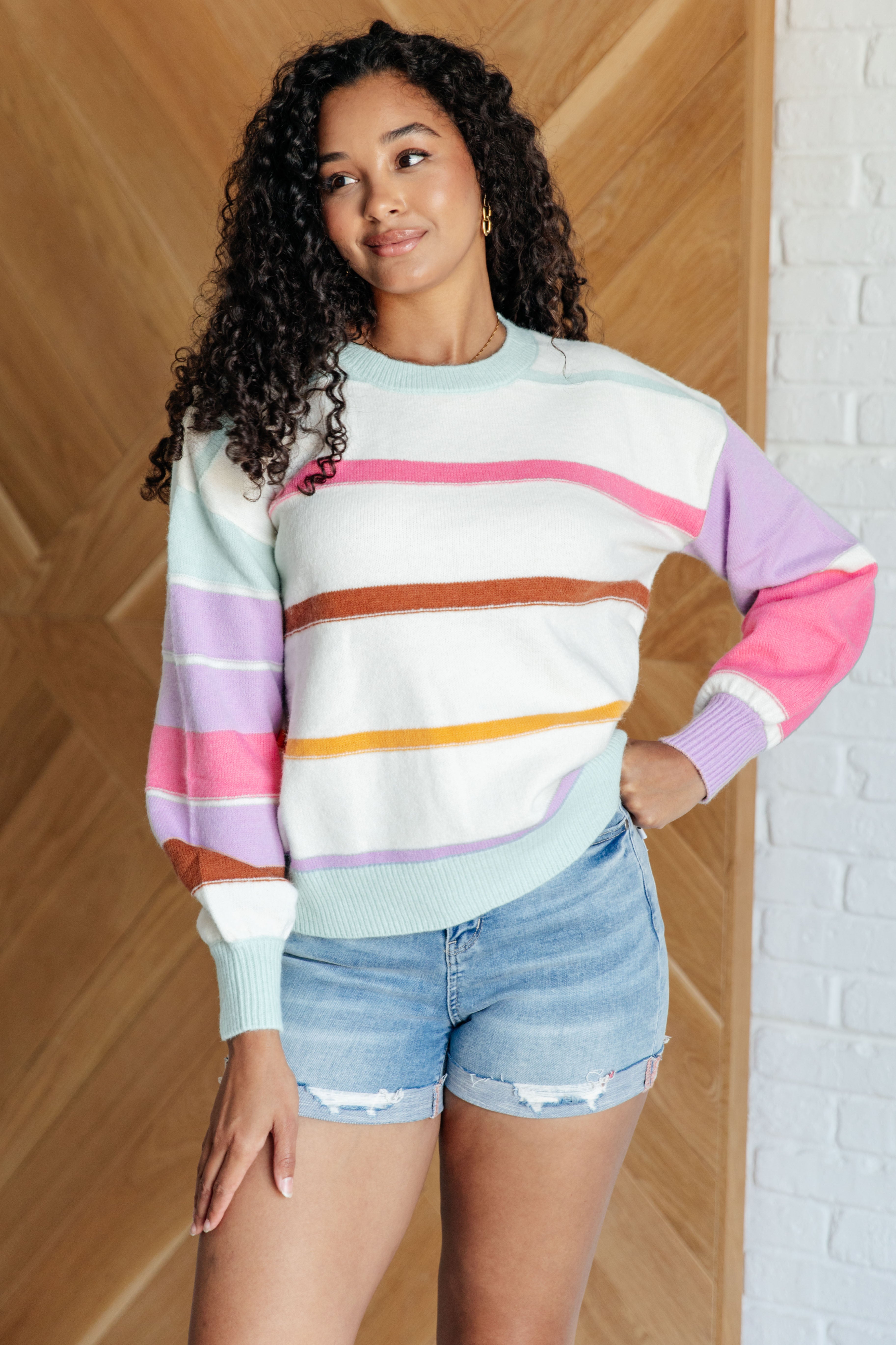 Flawless Features Striped Sweater-Tops-Stay Foxy Boutique, Florissant, Missouri
