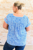 Floral Goals Blouse in Royal-Tops-Stay Foxy Boutique, Florissant, Missouri