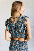 Flutter of Florals V-Neck Crop and Skirt Set-Sets-Stay Foxy Boutique, Florissant, Missouri