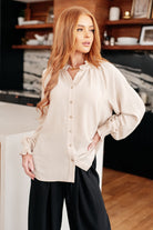 For You I Do Button Up Blouse-Tops-Stay Foxy Boutique, Florissant, Missouri