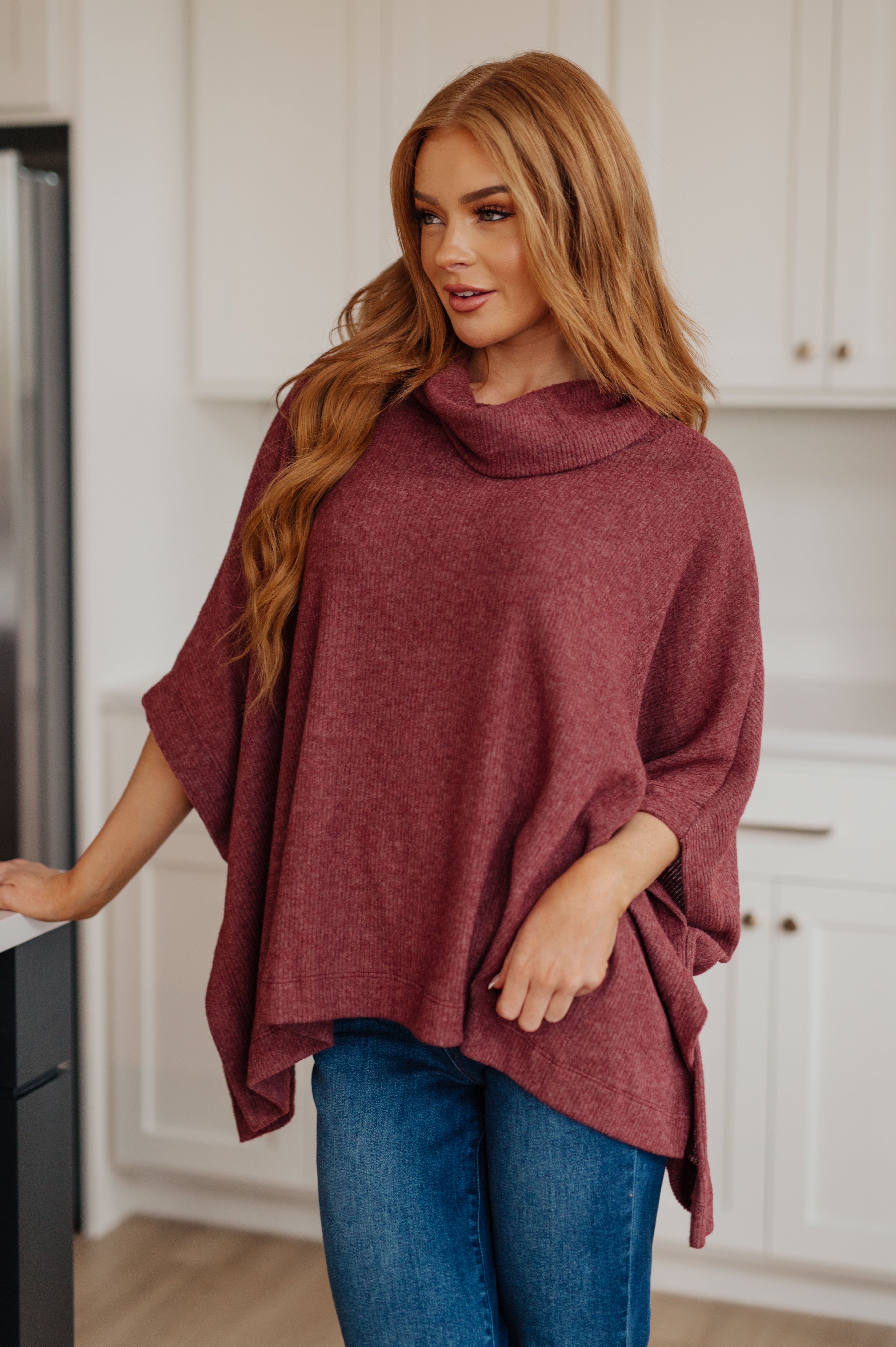 Forgive Me Cowl Neck Poncho-Layers-Stay Foxy Boutique, Florissant, Missouri