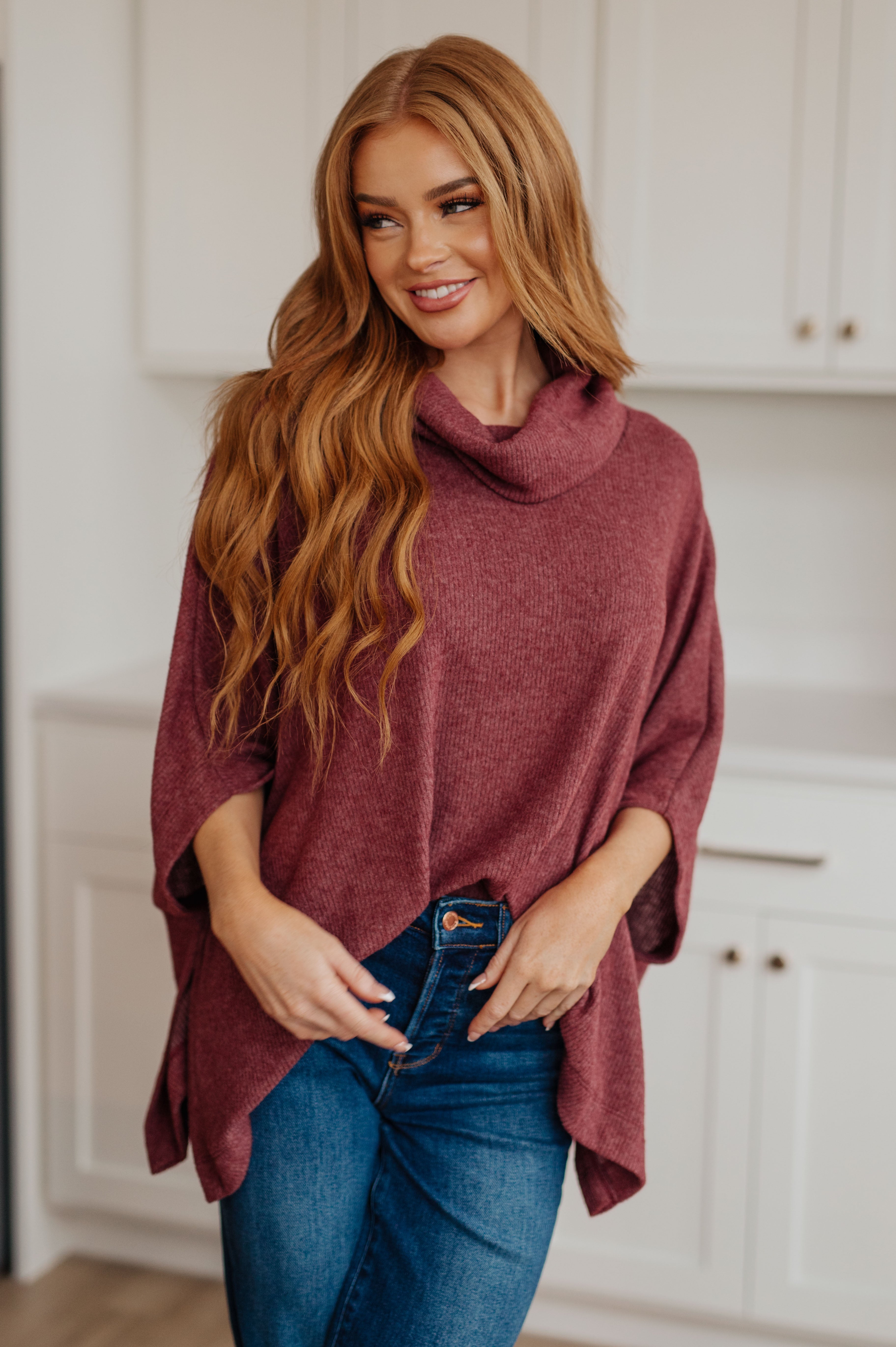 Forgive Me Cowl Neck Poncho-Layers-Stay Foxy Boutique, Florissant, Missouri