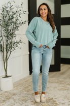 For the Experience Relaxed Pullover in Ash Blue-Womens-Stay Foxy Boutique, Florissant, Missouri