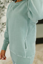 For the Experience Relaxed Pullover in Ash Blue-Womens-Stay Foxy Boutique, Florissant, Missouri