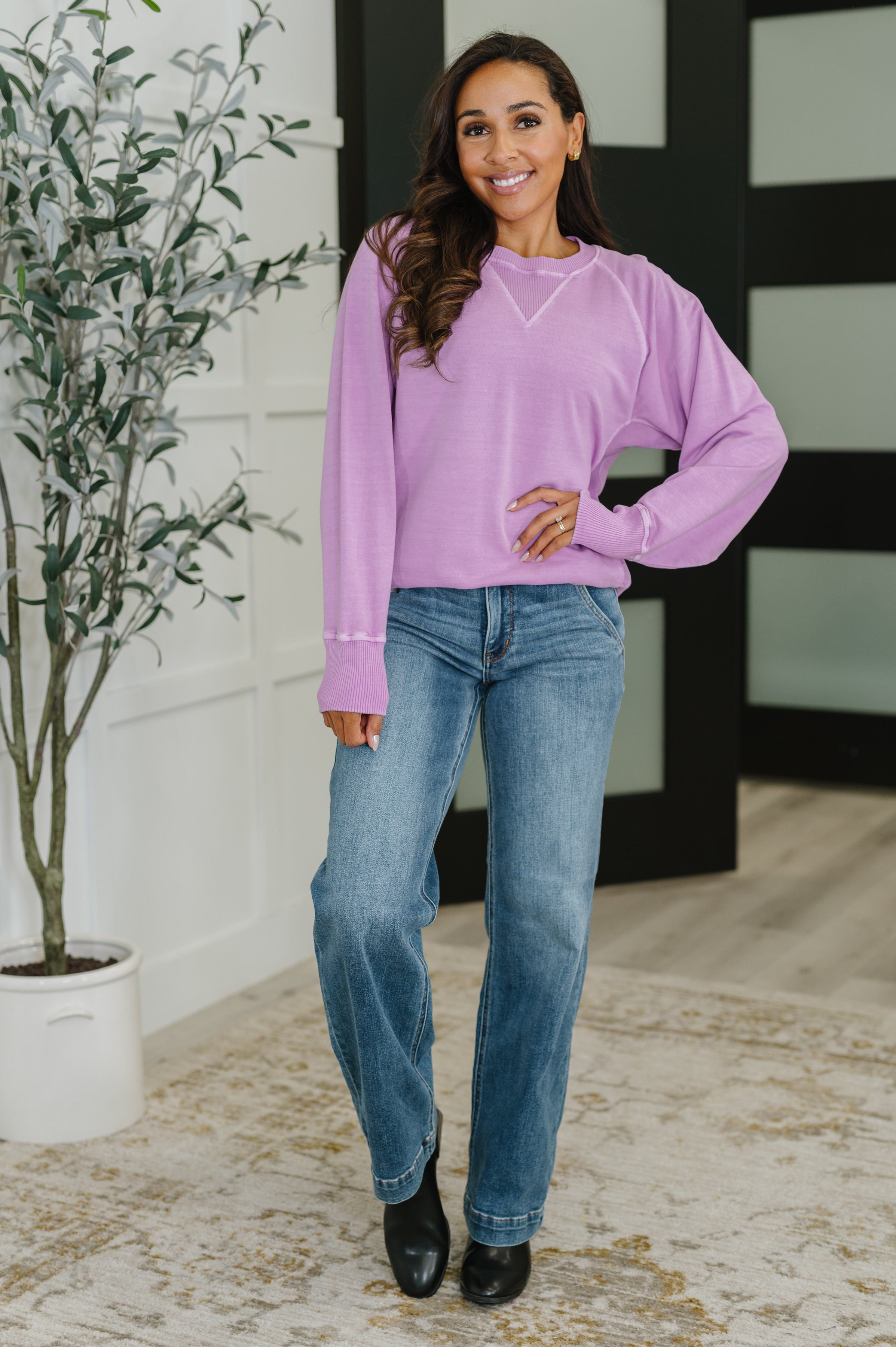 For the Experience Relaxed Pullover in Lavender-Womens-Stay Foxy Boutique, Florissant, Missouri